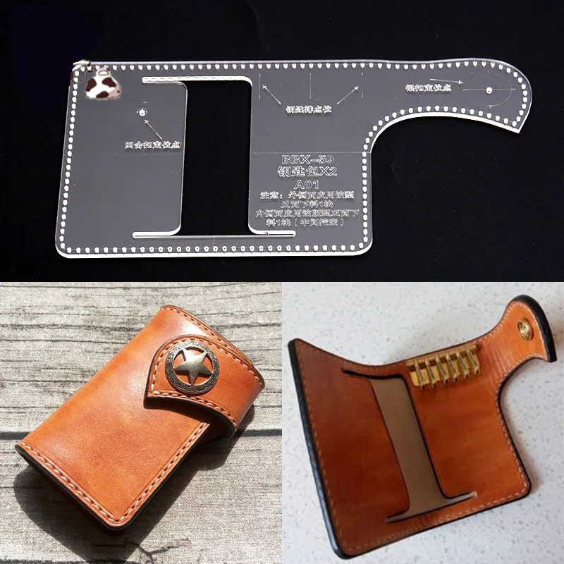 Leather Pattern Leather Key Wallet Pattern Biker Wallet Leather Craft Pattern Leather Templates