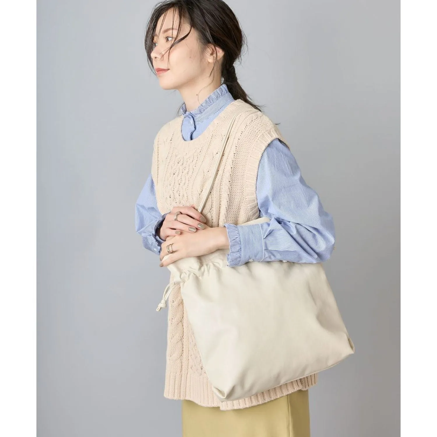 Legato Largo Washable Drawstring A4 Tote Bag