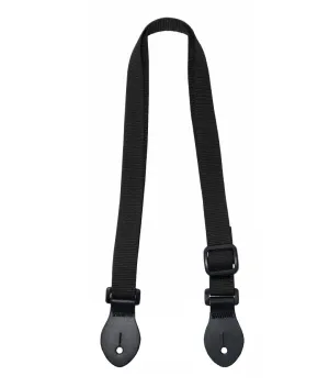 LG 1" Black Webbed Ukulele Strap