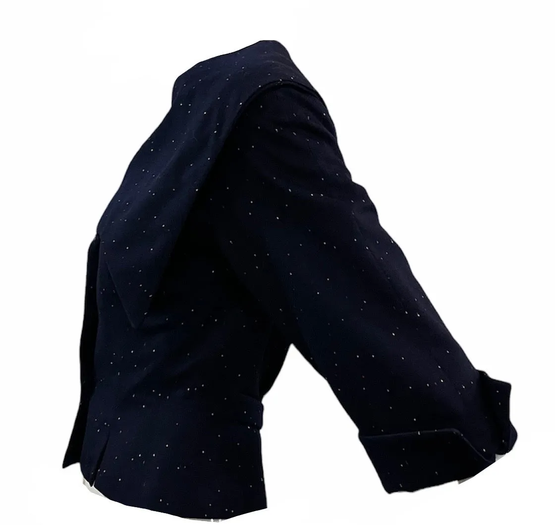 Lilli Ann 50s Blue Wool Rainbow Speckled Jacket