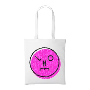 LNOE Circle Logo Distressed Pink Cotton Tote Bag