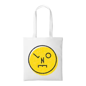 LNOE Circle Logo Distressed Yellow Cotton Tote Bag