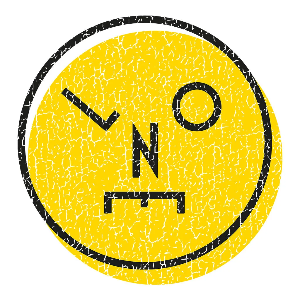 LNOE Circle Logo Distressed Yellow Cotton Tote Bag