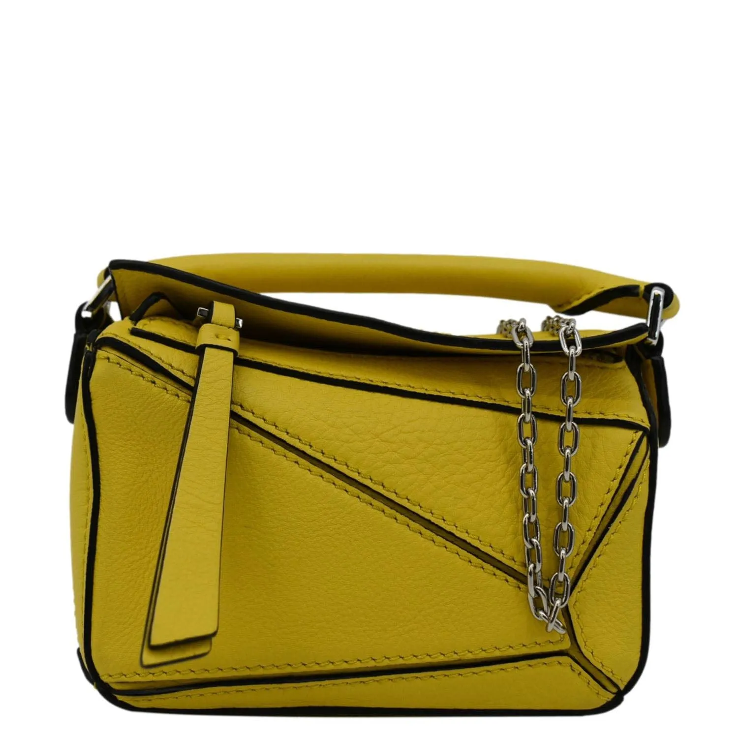 LOEWE Nano Puzzle Leather Shoulder Bag Yellow