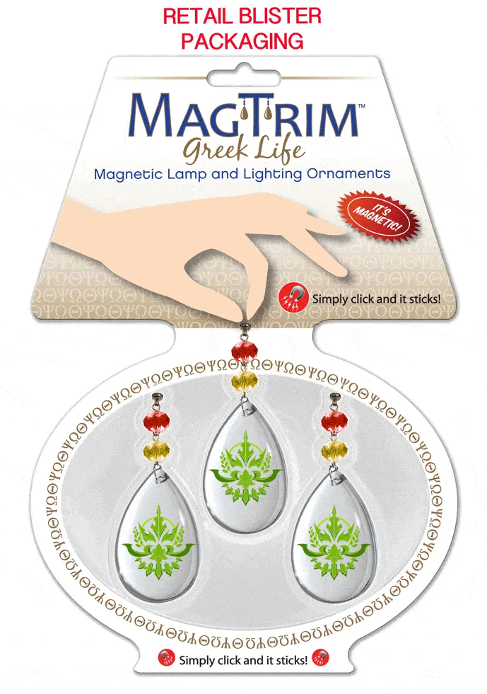 Logo Bling - Zeta Tau Alpha - Magnetic Ornament (Set of 3)