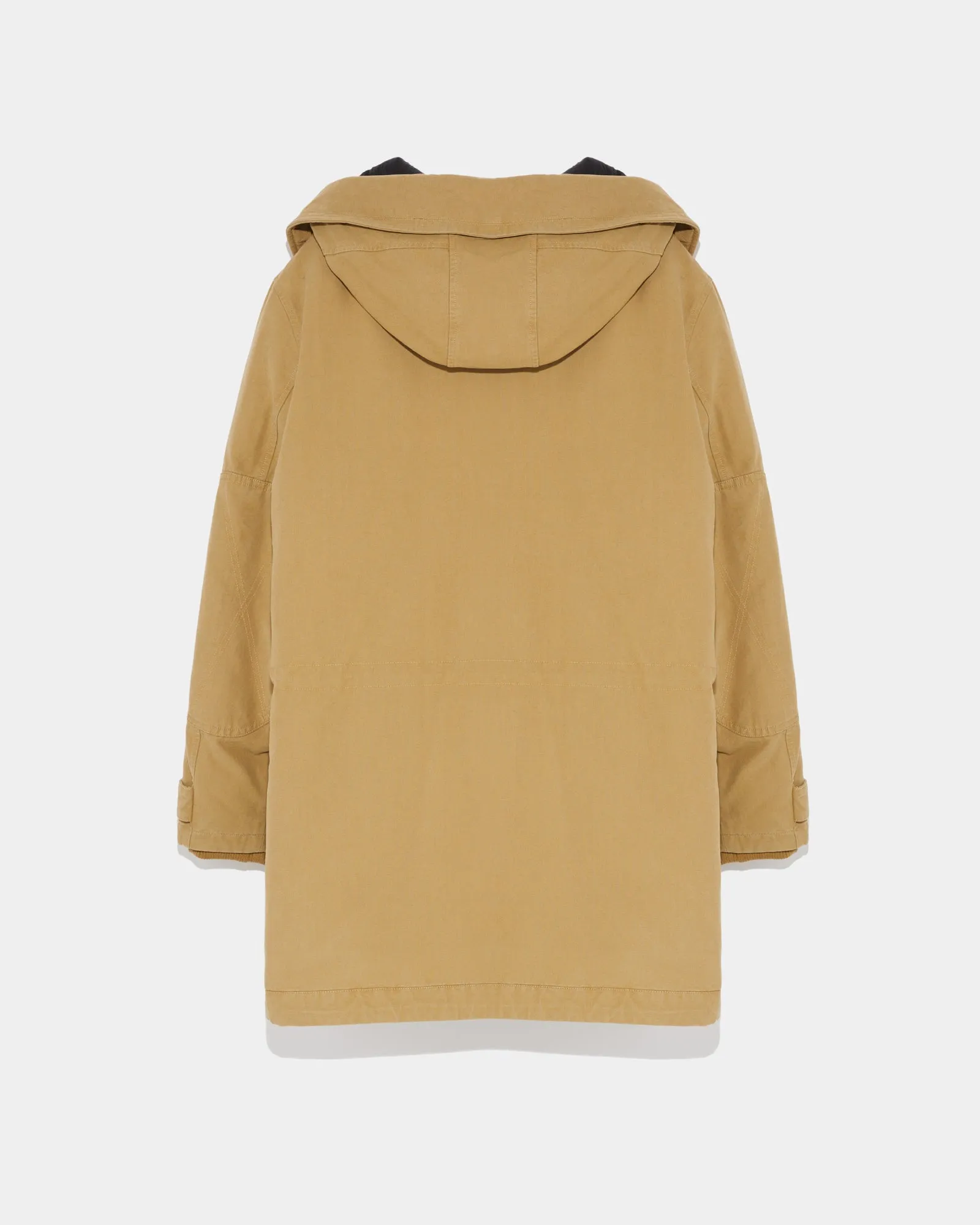 Long hooded cotton coat