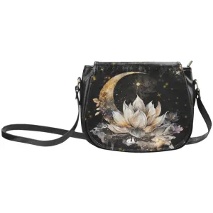 Lotus Moon Vegan Saddle Bag, Cross Body Purse