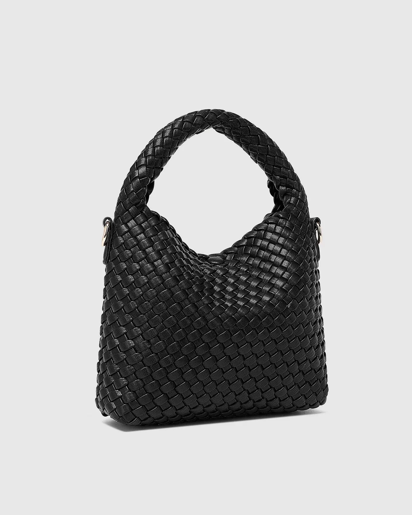 LOUENHIDE Gabby Mini Woven Shoulder Bag - Black