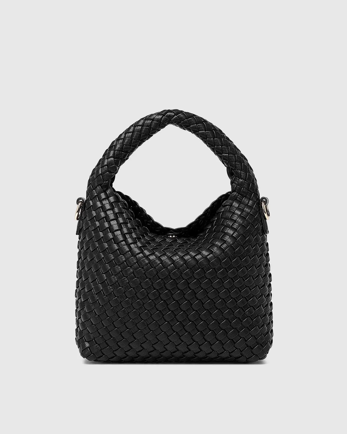 LOUENHIDE Gabby Mini Woven Shoulder Bag - Black