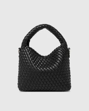 LOUENHIDE Gabby Mini Woven Shoulder Bag - Black