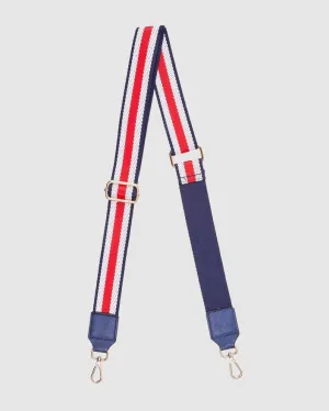 LOUENHIDE Gilly Guitar Strap - Stripe Navy/Raspberry