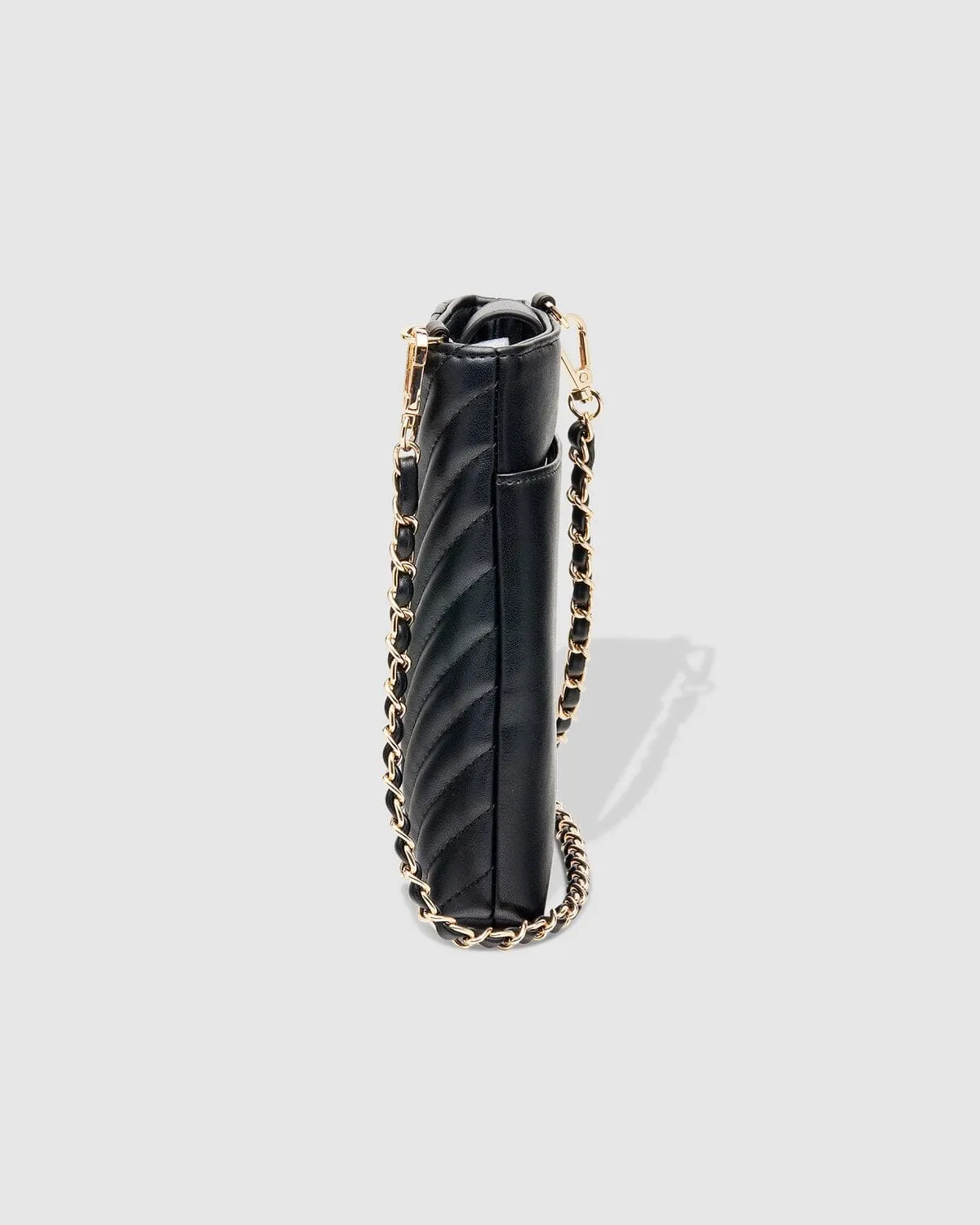 LOUENHIDE Vera Quilted Phone Crossbody Bag - Black