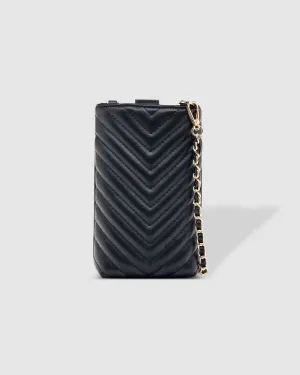 LOUENHIDE Vera Quilted Phone Crossbody Bag - Black