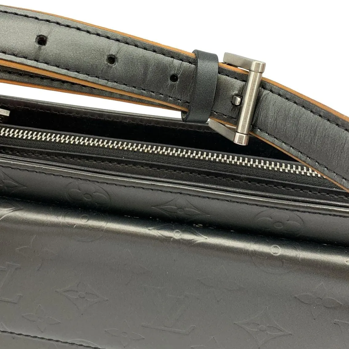 LOUIS VUITTON Alston Monogram Mat Shoulder Bag Black