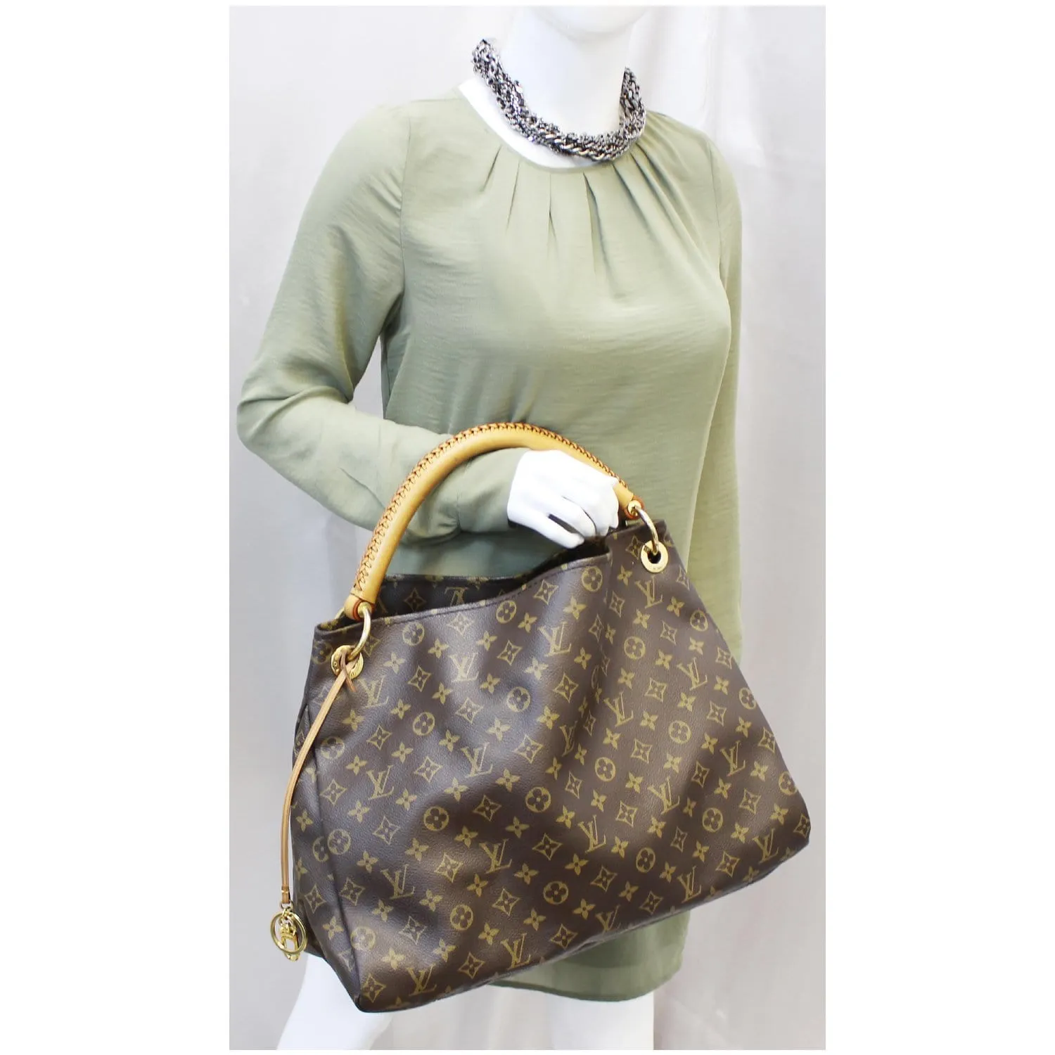 LOUIS VUITTON Artsy MM Monogram Canvas Shoulder Bag Brown