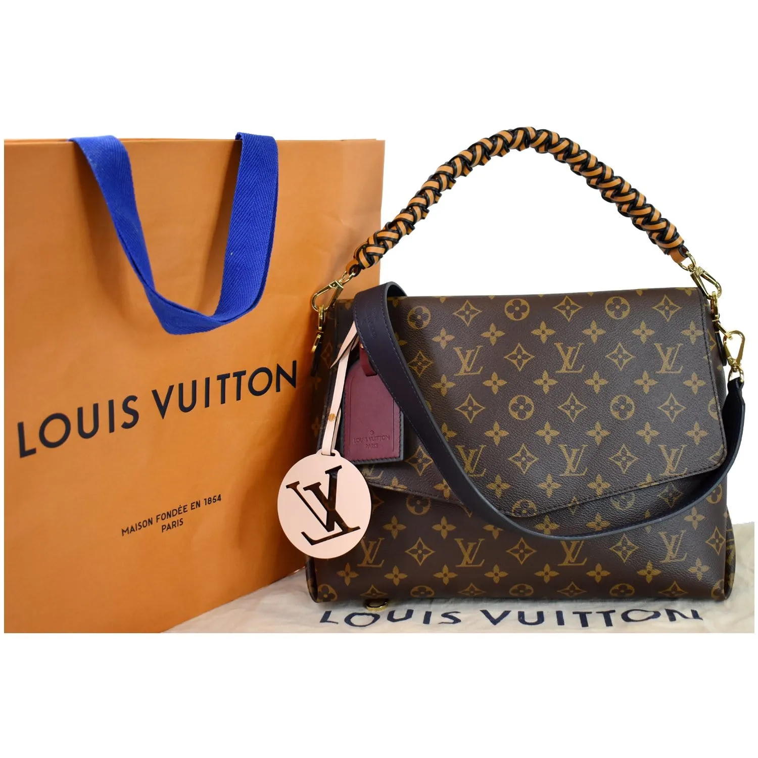 LOUIS VUITTON Beaubourg MM Monogram Canvas Shoulder Bag Brown