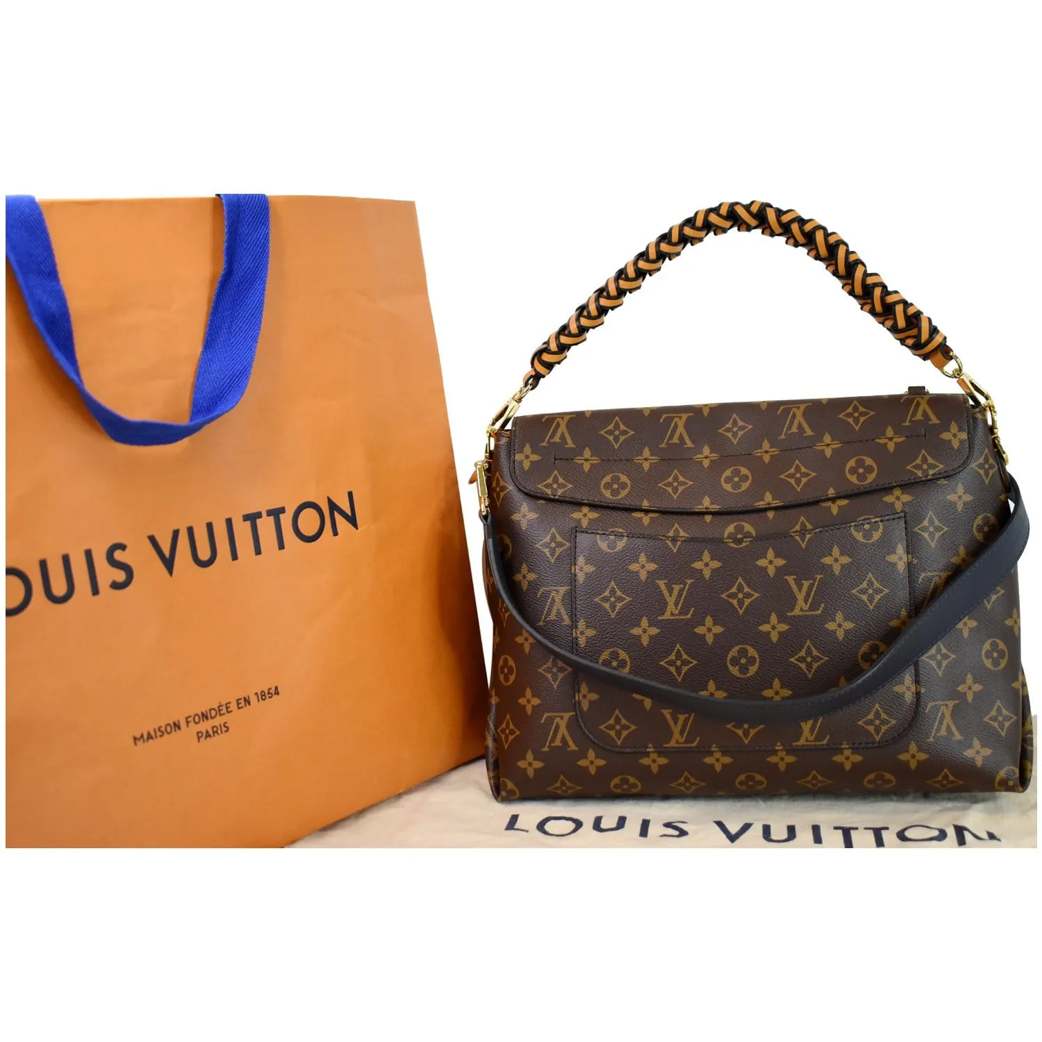 LOUIS VUITTON Beaubourg MM Monogram Canvas Shoulder Bag Brown