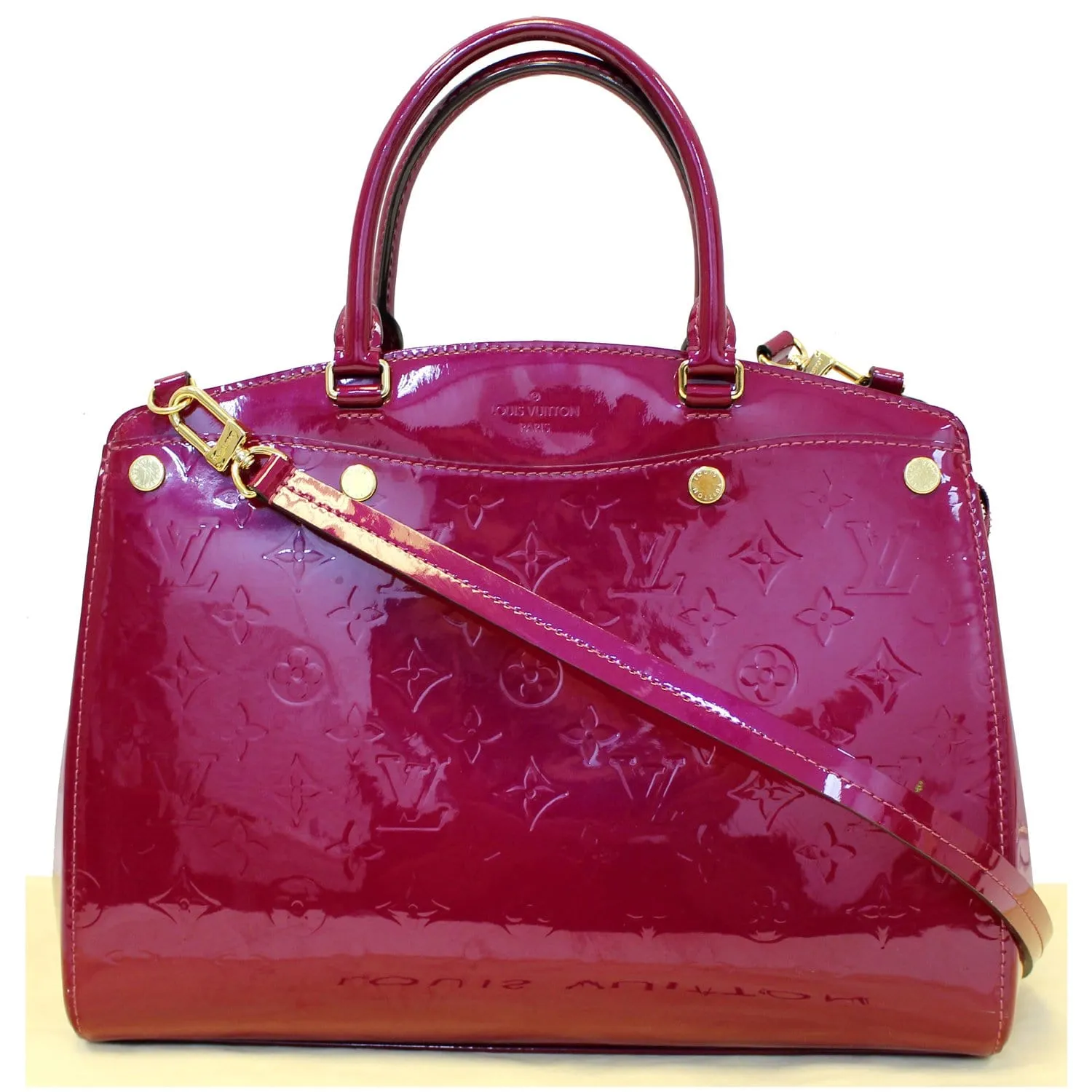 LOUIS VUITTON Brea MM NM Monogram Vernis Shoulder Bag Magenta