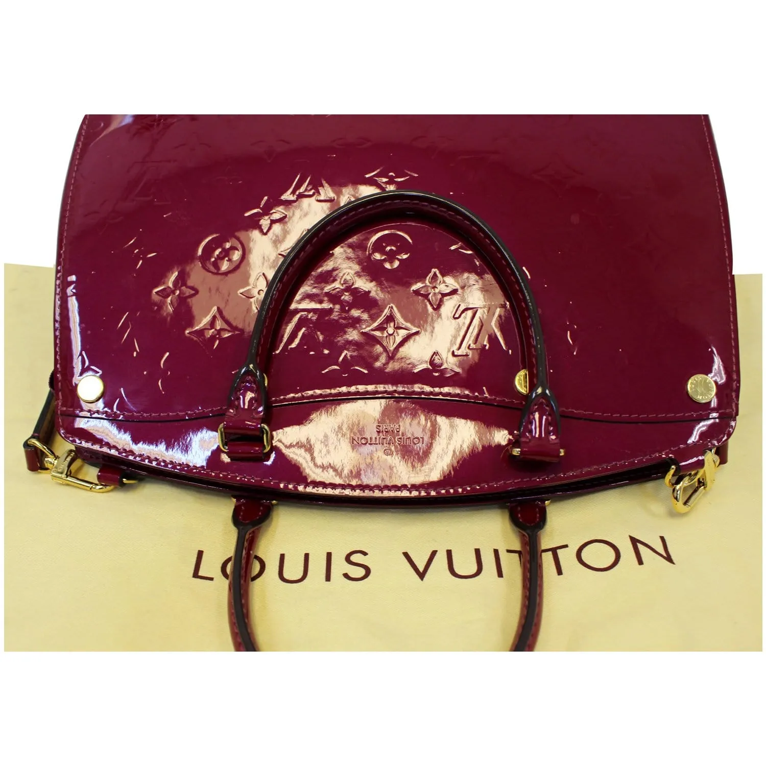 LOUIS VUITTON Brea MM NM Monogram Vernis Shoulder Bag Magenta