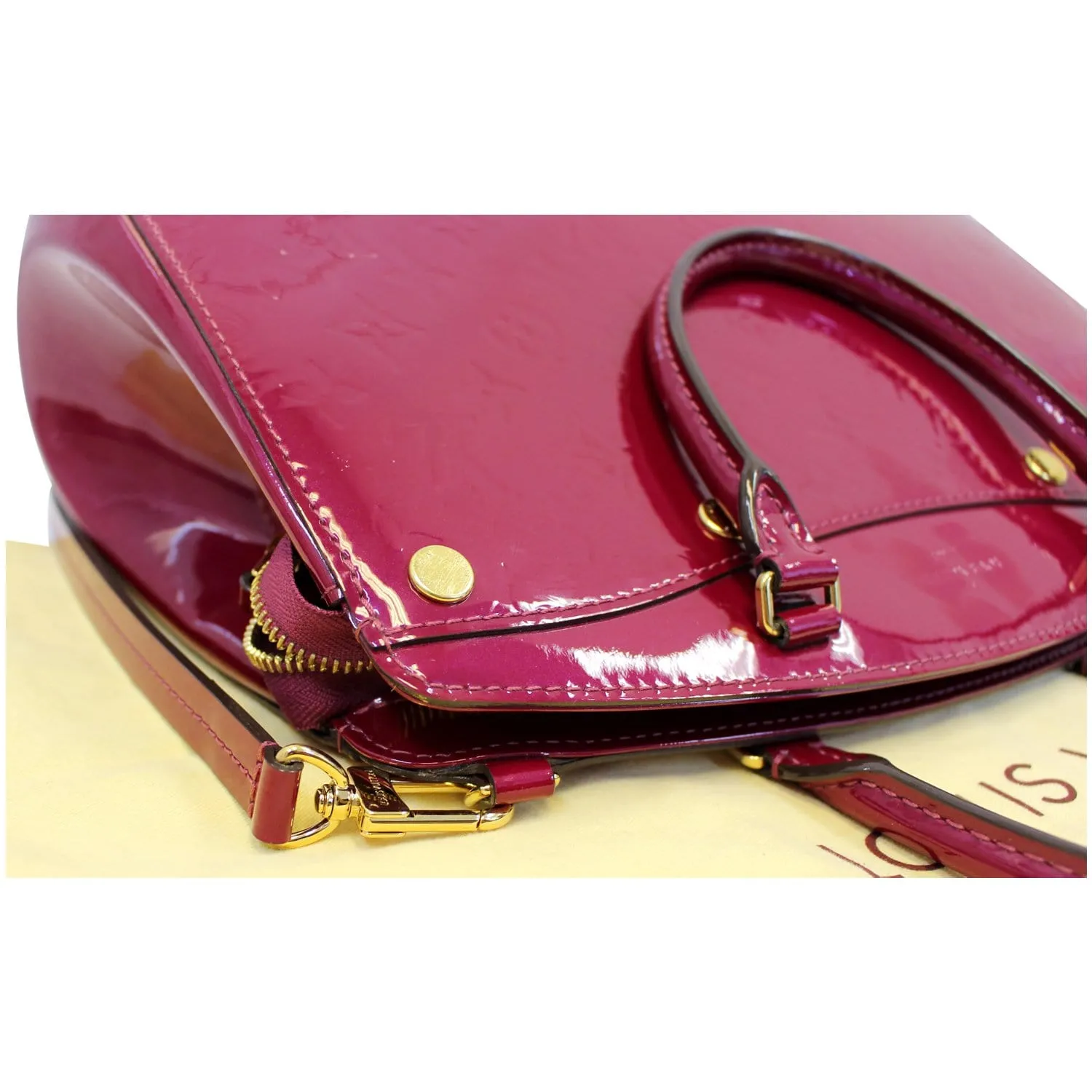 LOUIS VUITTON Brea MM NM Monogram Vernis Shoulder Bag Magenta