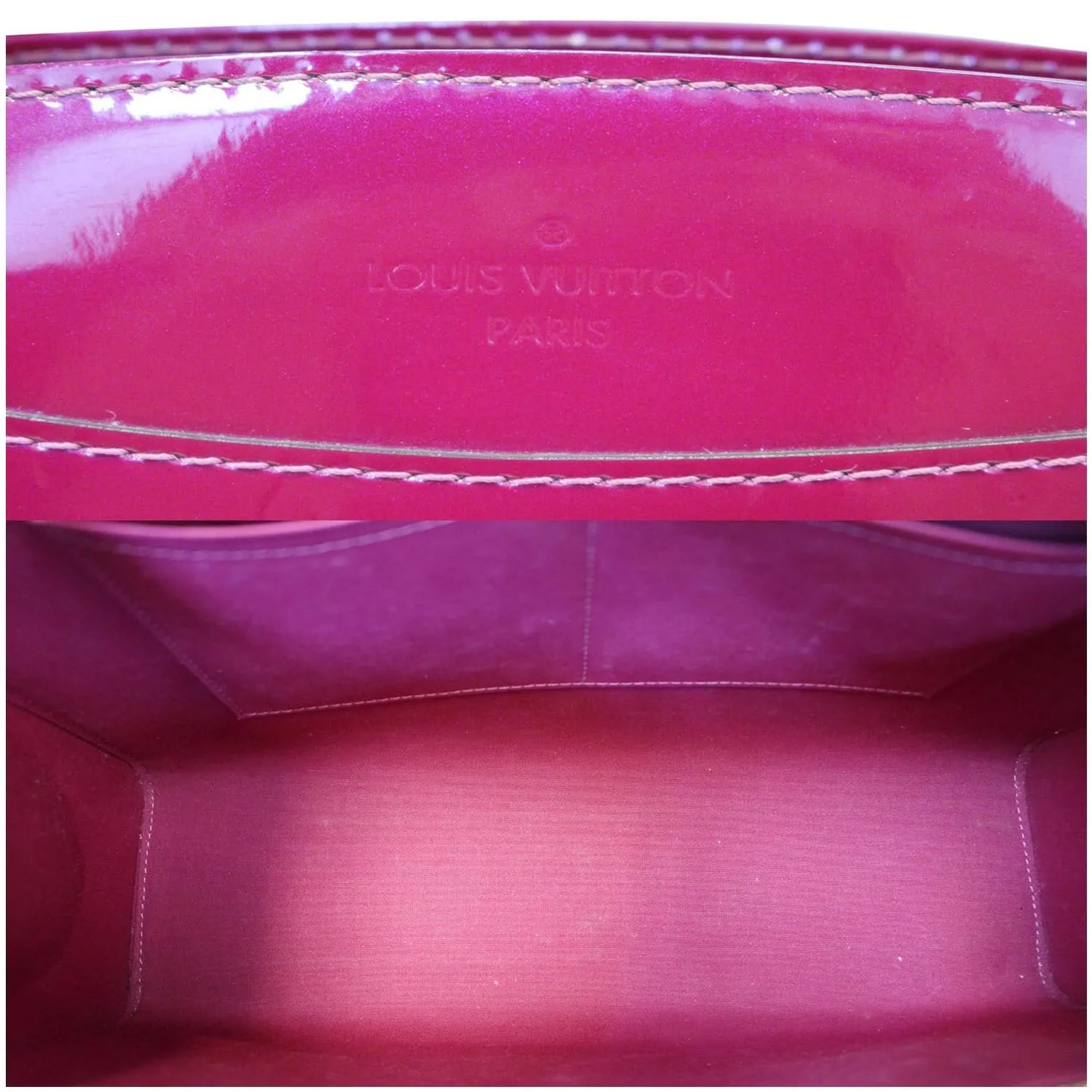 LOUIS VUITTON Brea MM NM Monogram Vernis Shoulder Bag Magenta