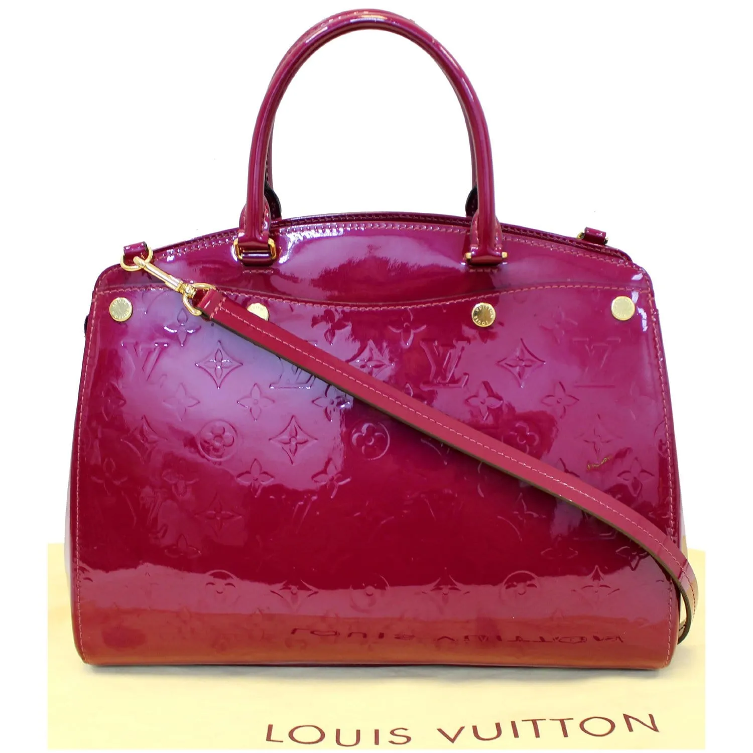 LOUIS VUITTON Brea MM NM Monogram Vernis Shoulder Bag Magenta