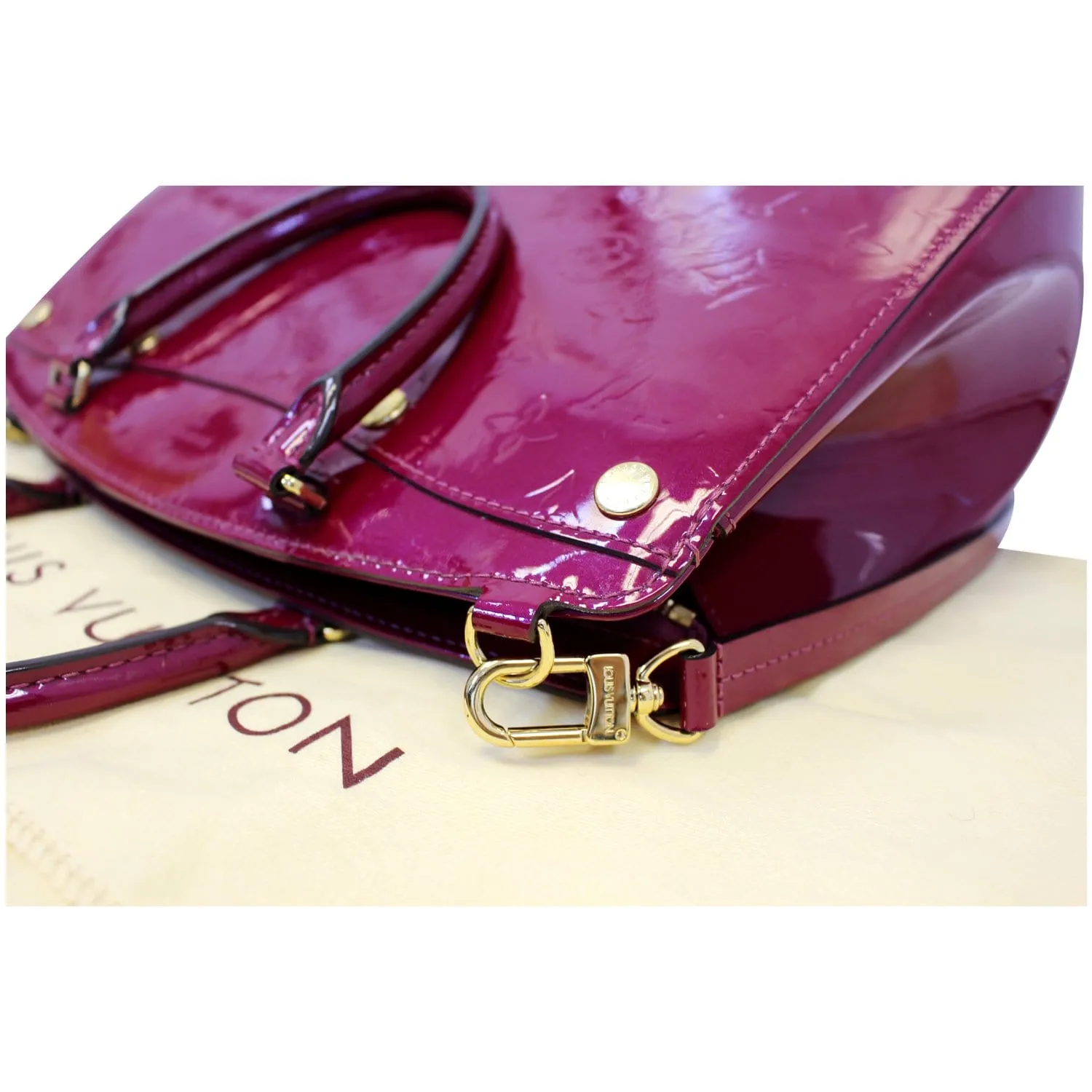 LOUIS VUITTON Brea MM NM Monogram Vernis Shoulder Bag Magenta
