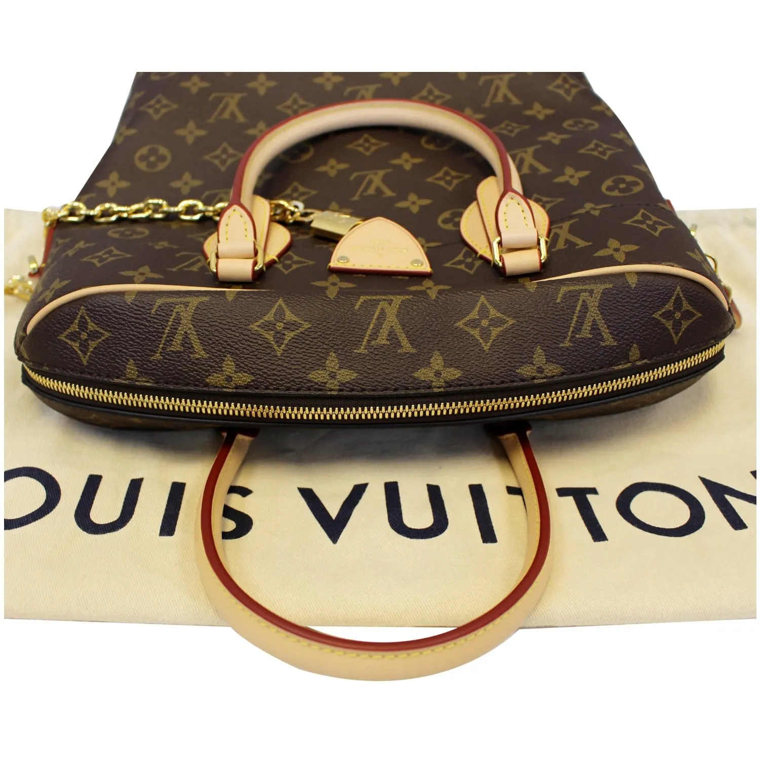 LOUIS VUITTON Carry All MM Monogram Canvas Shoulder Bag Brown