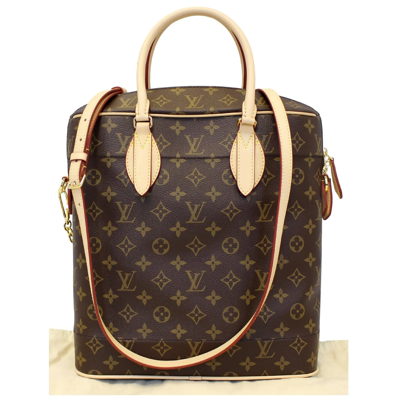 LOUIS VUITTON Carry All MM Monogram Canvas Shoulder Bag Brown