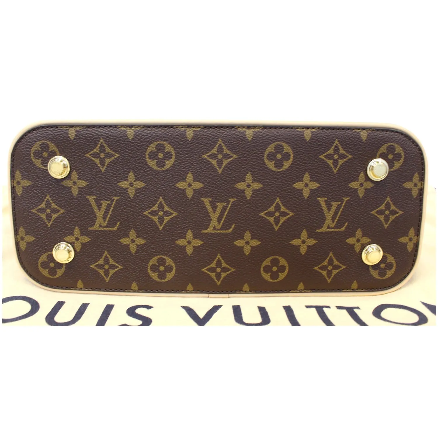 LOUIS VUITTON Carry All MM Monogram Canvas Shoulder Bag Brown