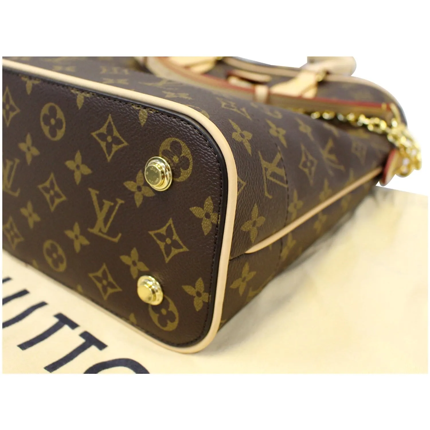 LOUIS VUITTON Carry All MM Monogram Canvas Shoulder Bag Brown