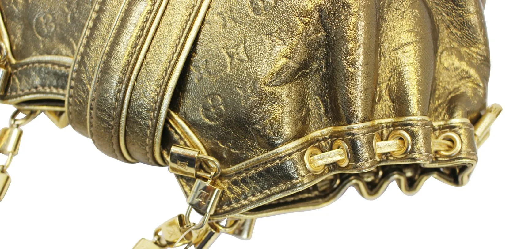 LOUIS VUITTON Cuir Gold Monogram Embossed Theda PM - Sale