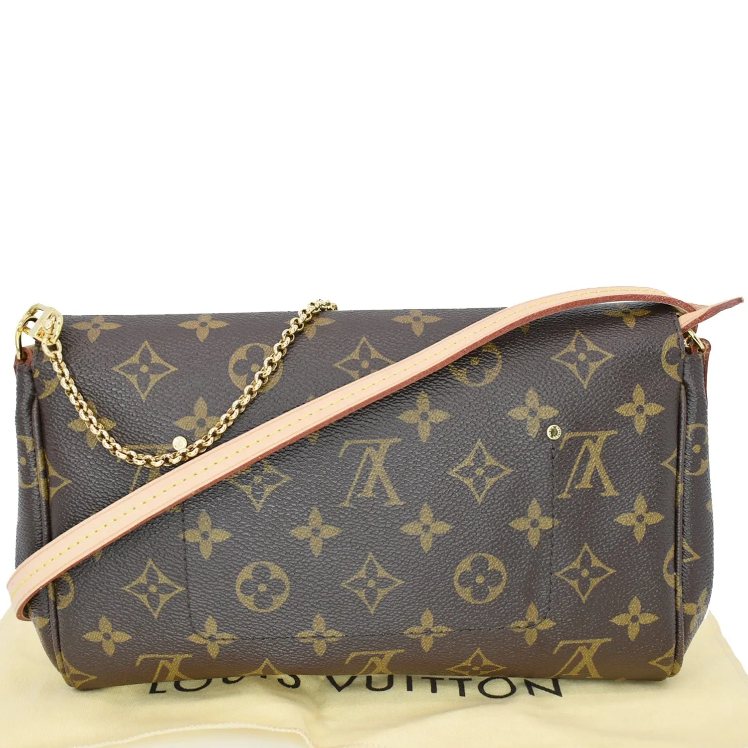 LOUIS VUITTON Favorite MM Monogram Canvas Crossbody Bag Brown
