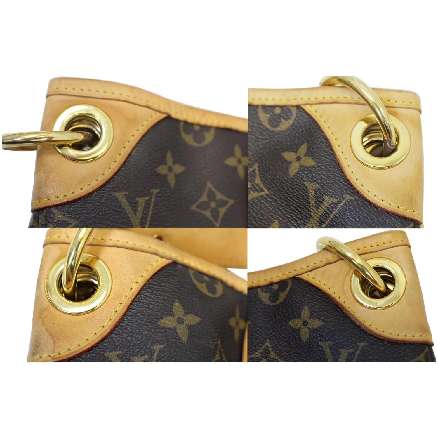 LOUIS VUITTON Galliera PM Monogram Canvas Shoulder Handbag Brown