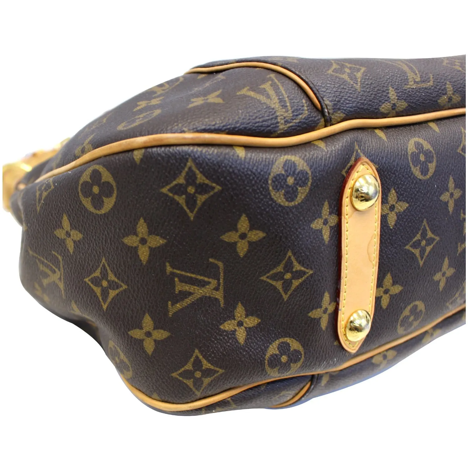 LOUIS VUITTON Galliera PM Monogram Canvas Shoulder Handbag Brown