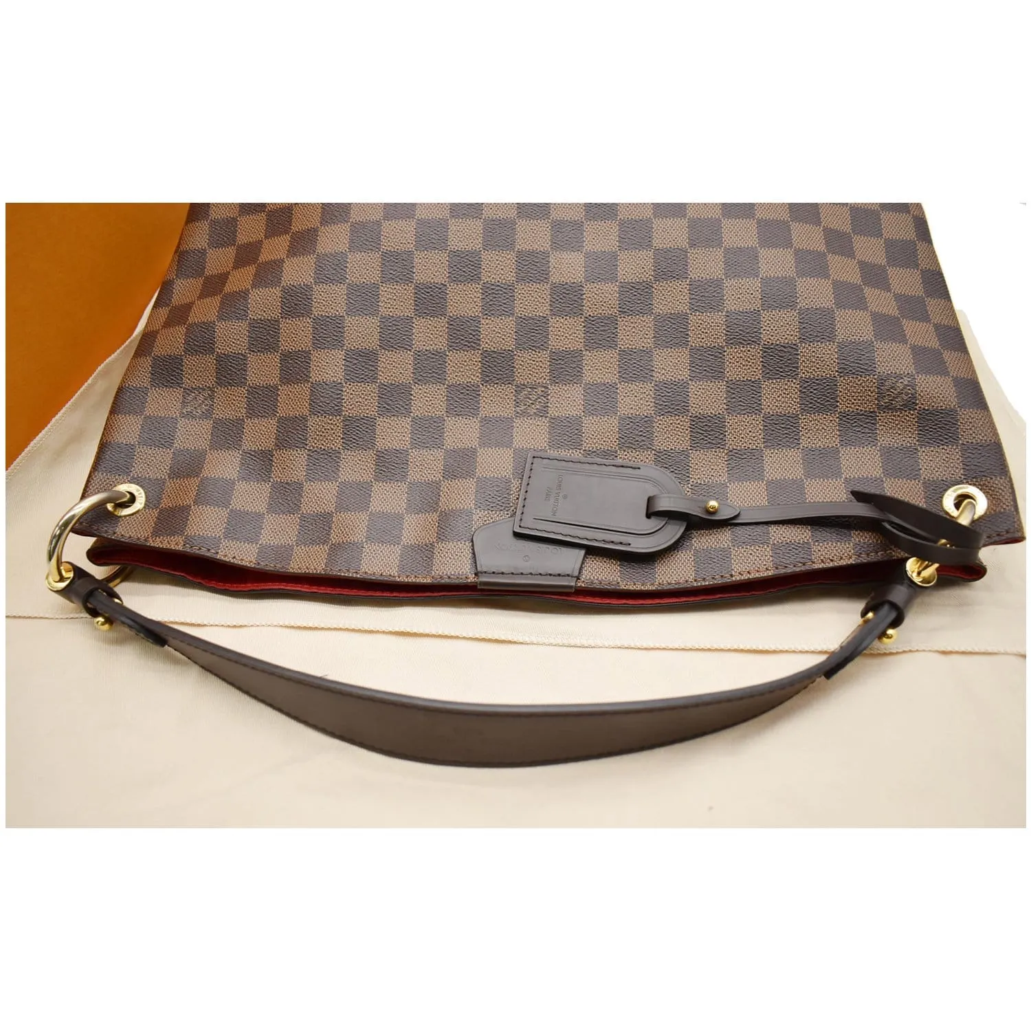LOUIS VUITTON Graceful MM Damier Ebene Shoulder Bag Brown