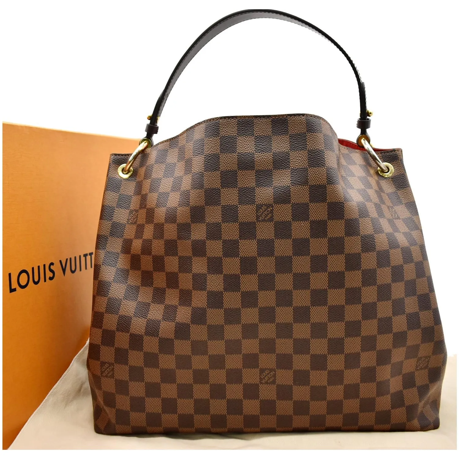LOUIS VUITTON Graceful MM Damier Ebene Shoulder Bag Brown