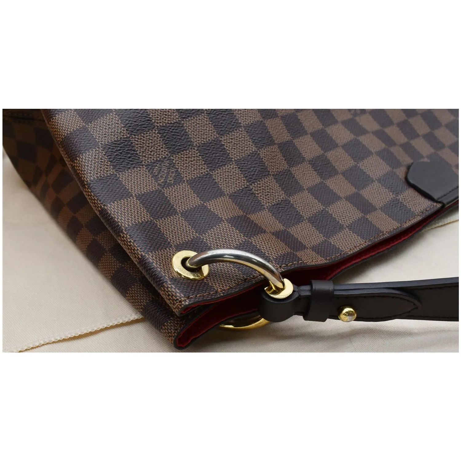 LOUIS VUITTON Graceful MM Damier Ebene Shoulder Bag Brown
