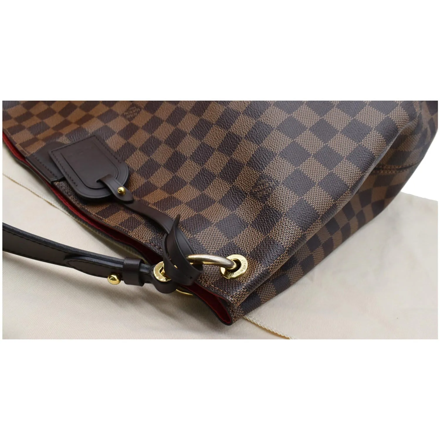 LOUIS VUITTON Graceful MM Damier Ebene Shoulder Bag Brown