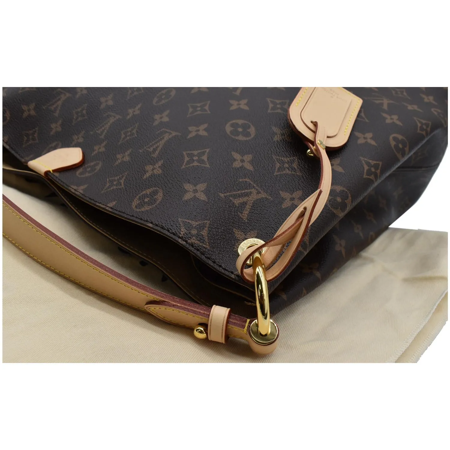 LOUIS VUITTON Graceful MM Monogram Canvas Shoulder Bag Brown