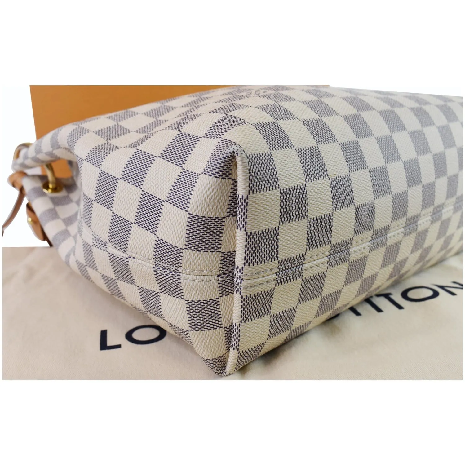 LOUIS VUITTON Graceful PM Damier Azur Shoulder Bag White