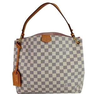LOUIS VUITTON Graceful PM Damier Azur Shoulder Bag White
