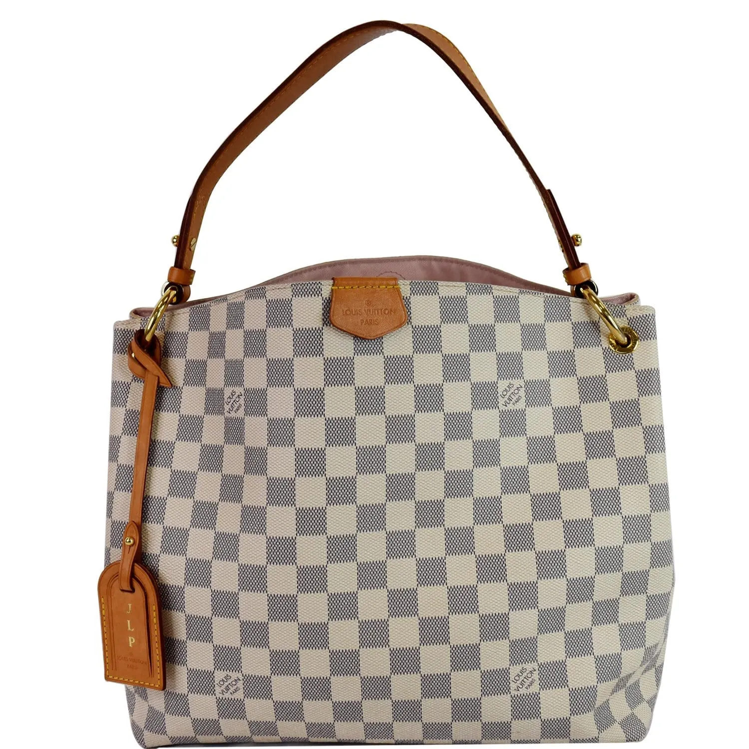 LOUIS VUITTON Graceful PM Damier Azur Shoulder Bag White