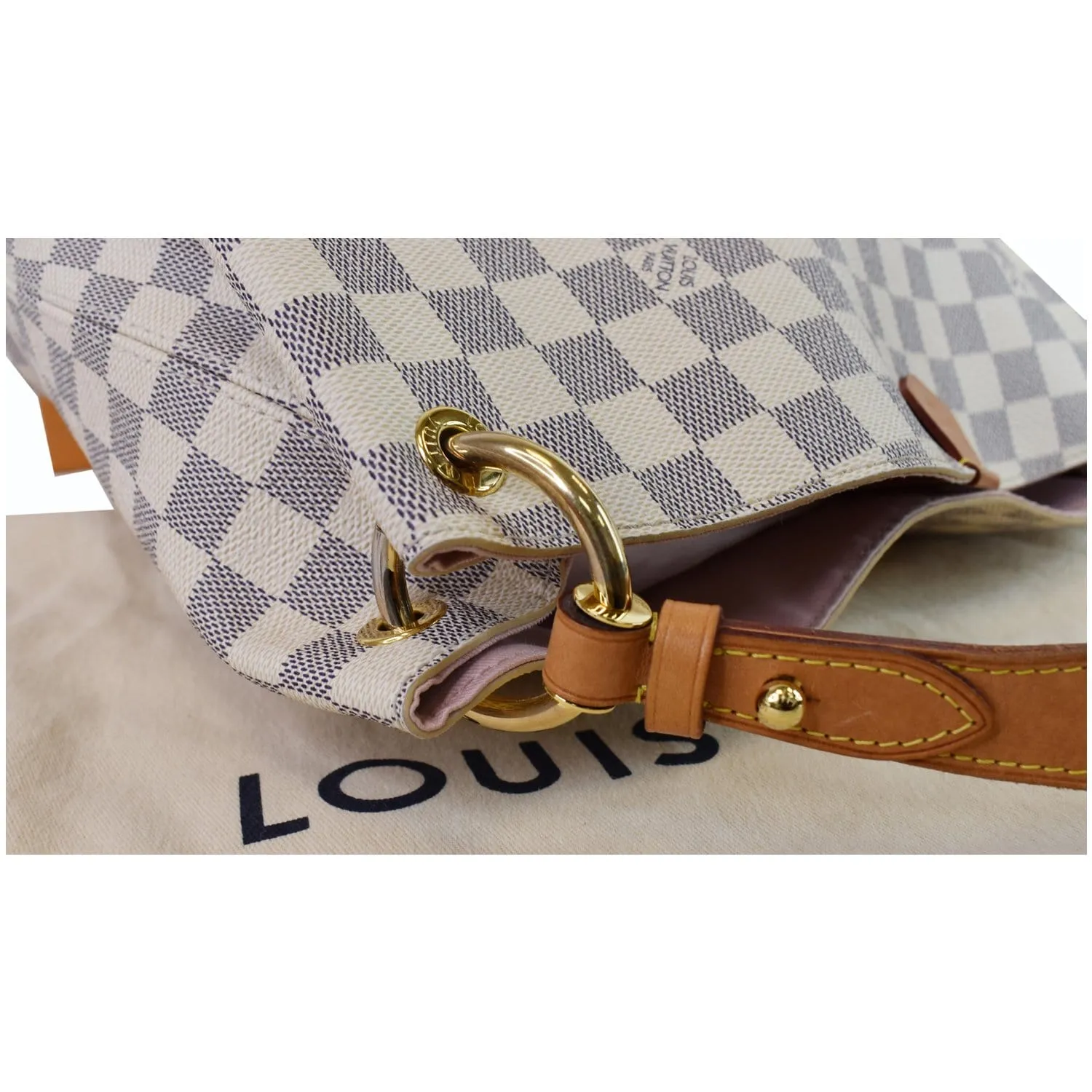 LOUIS VUITTON Graceful PM Damier Azur Shoulder Bag White
