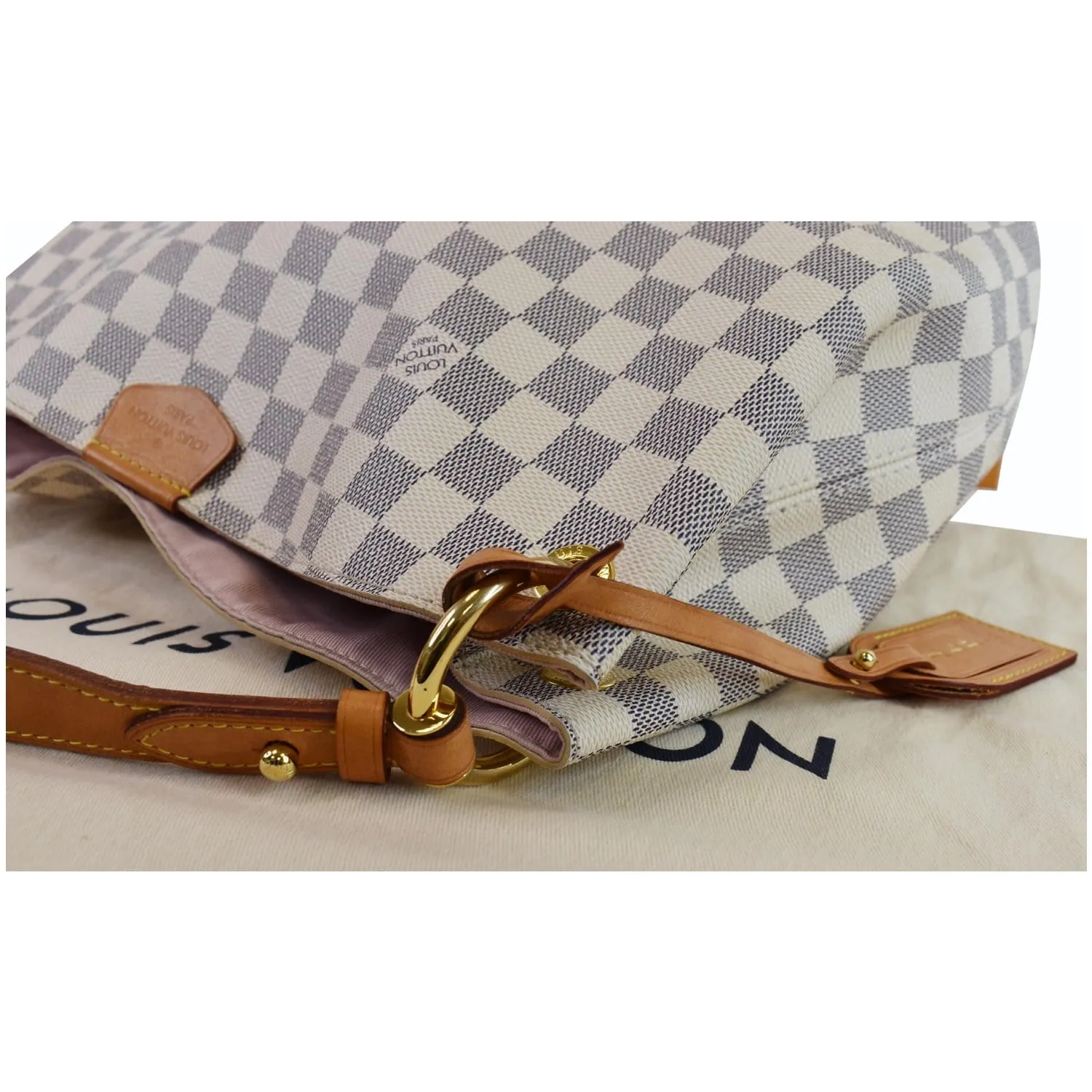 LOUIS VUITTON Graceful PM Damier Azur Shoulder Bag White