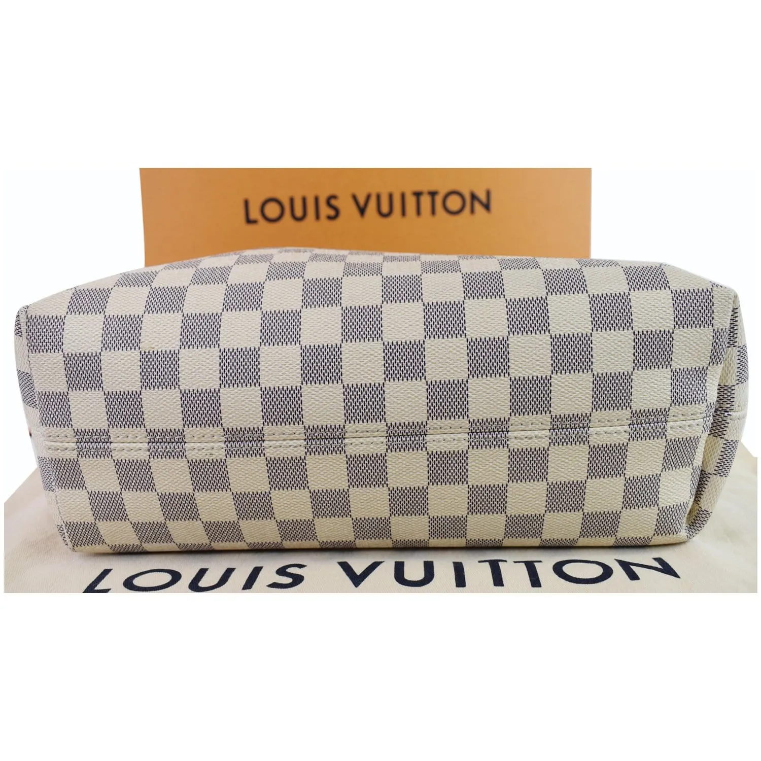 LOUIS VUITTON Graceful PM Damier Azur Shoulder Bag White