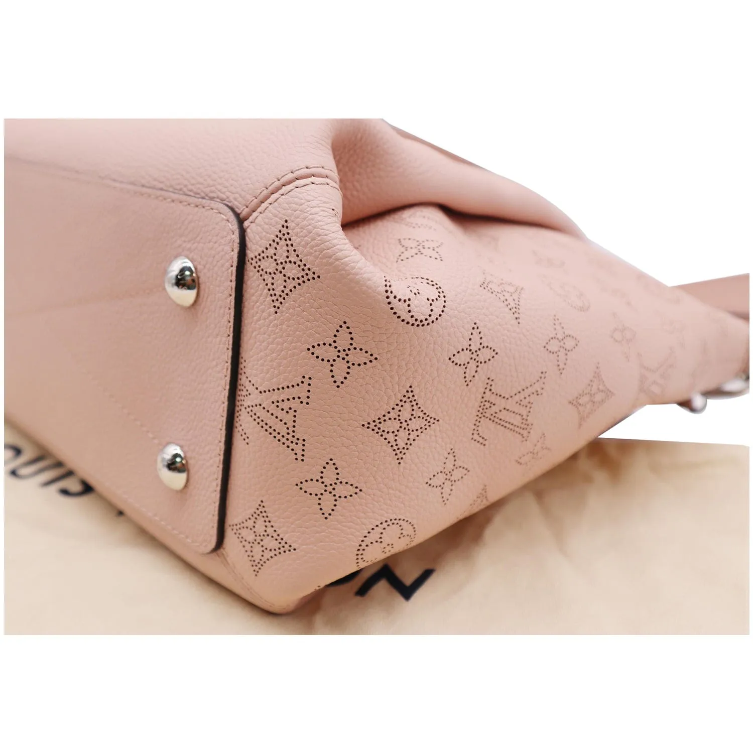 LOUIS VUITTON Haumea Mahina Leather Shoulder Bag Rose Pink