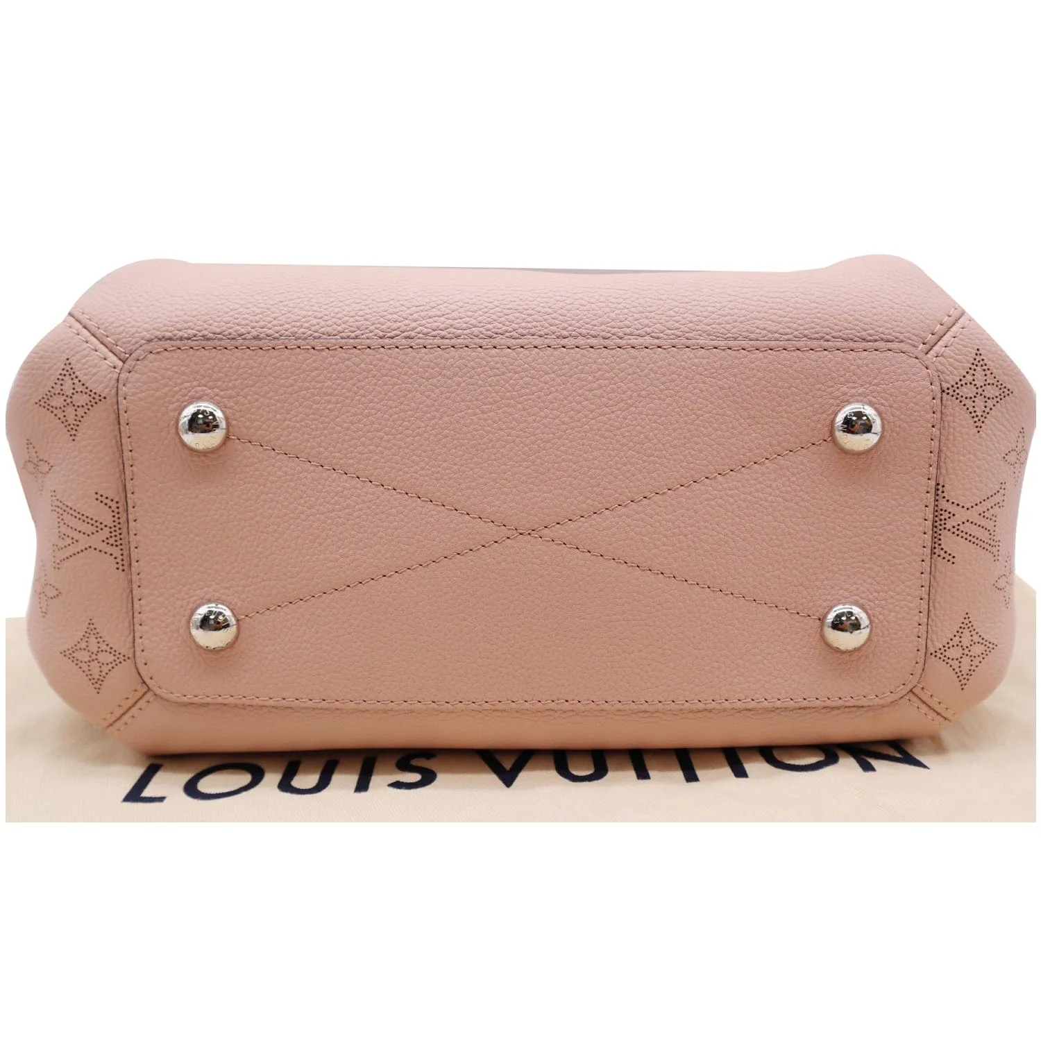 LOUIS VUITTON Haumea Mahina Leather Shoulder Bag Rose Pink