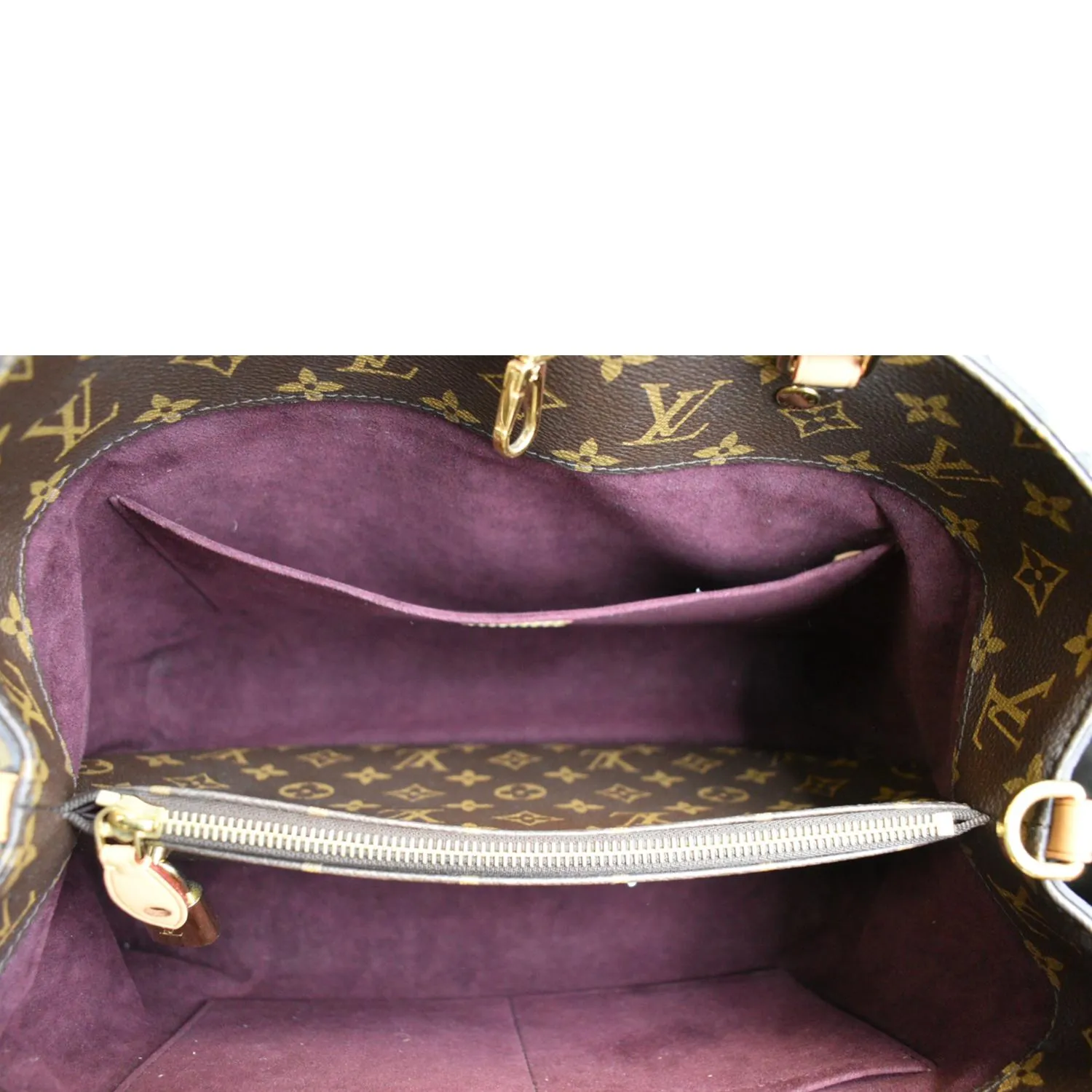 LOUIS VUITTON Montaigne GM Monogram Canvas Shoulder Bag Brown