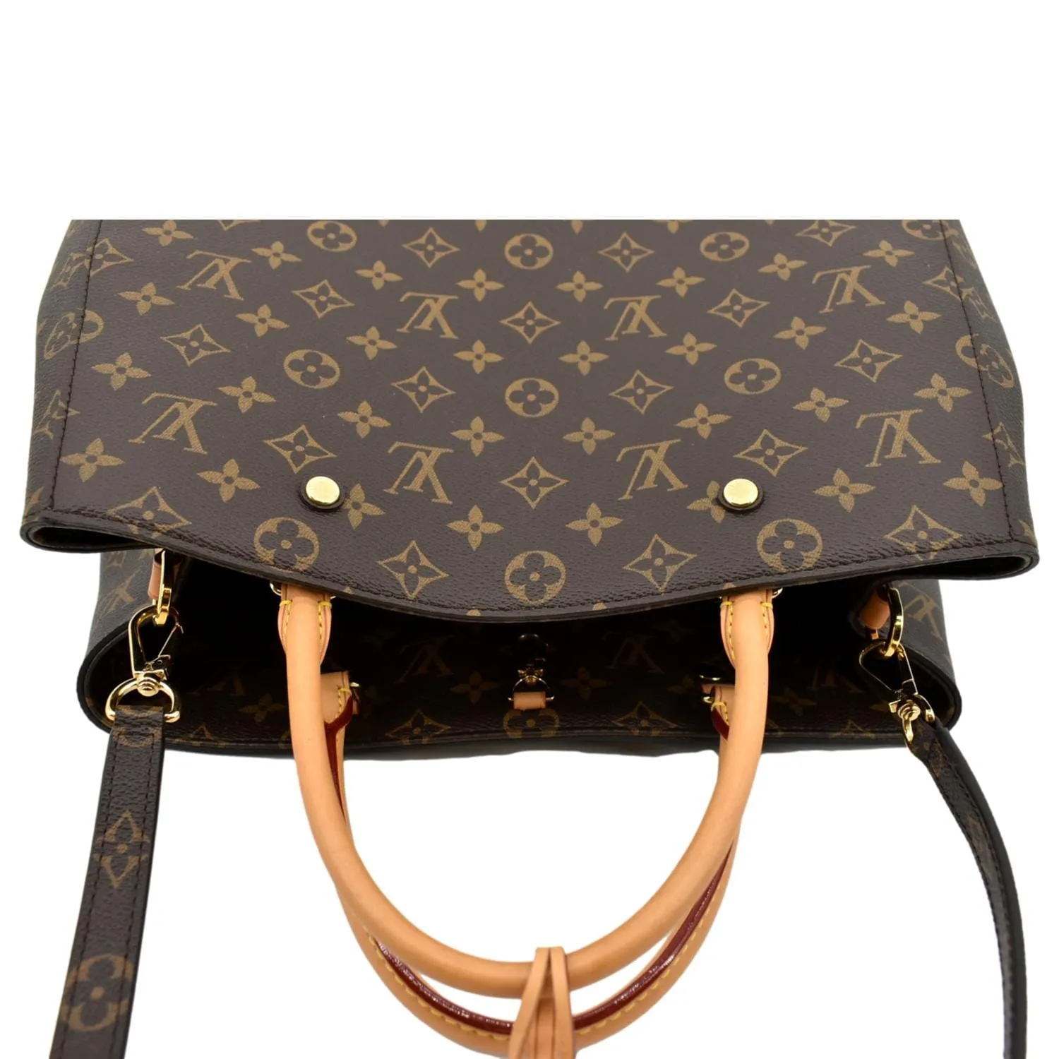 LOUIS VUITTON Montaigne GM Monogram Canvas Shoulder Bag Brown